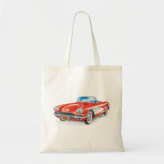 Red C1 Illustration by Edward Eksi Tote Bag (Front)