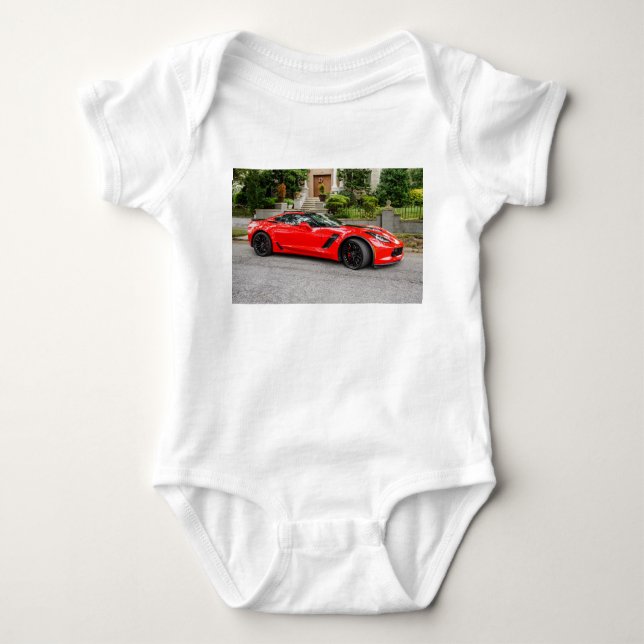 Red C7 Chevrolet Corvette Baby Bodysuit (Front)