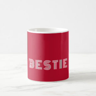Red C81 & White Fun Font Modern Name Custom Cool Coffee Mug