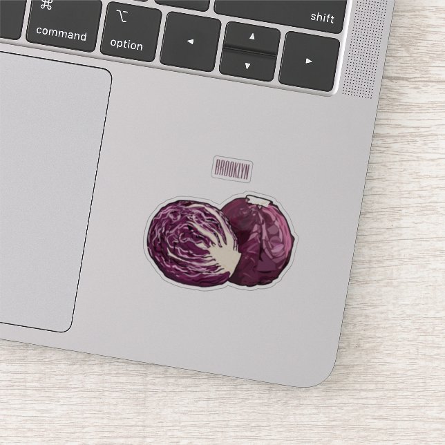 Red cabbage cartoon illustration (Detail)