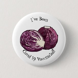 Red cabbage cartoon illustration 6 cm round badge