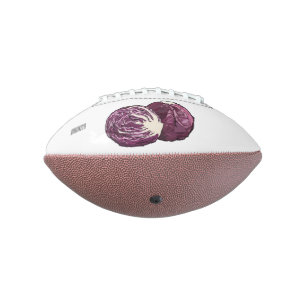 Red cabbage cartoon illustration american football
