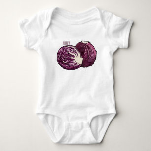 Red cabbage cartoon illustration baby bodysuit
