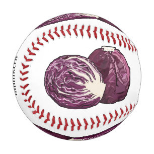 Red cabbage cartoon illustration baseball