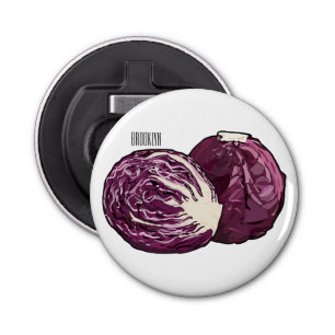 Red cabbage cartoon illustration bottle opener