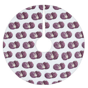 Red cabbage cartoon illustration  brushed polyester tree skirt