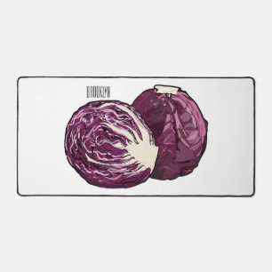 Red cabbage cartoon illustration desk mat