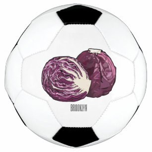 Red cabbage cartoon illustration football
