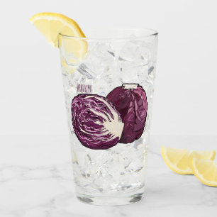 Red cabbage cartoon illustration  glass