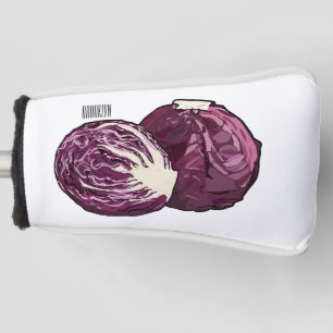 Red cabbage cartoon illustration  golf head cover