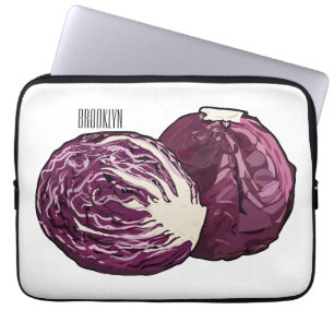 Red cabbage cartoon illustration laptop sleeve