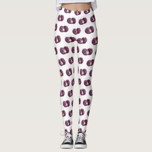 Red cabbage cartoon illustration leggings