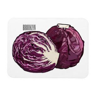 Red cabbage cartoon illustration magnet