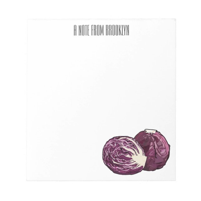 Red cabbage cartoon illustration  notepad (Front)
