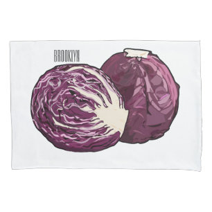 Red cabbage cartoon illustration  pillowcase