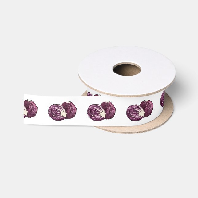 Red cabbage cartoon illustration  satin ribbon (Spool)