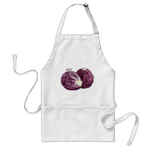 Red cabbage cartoon illustration standard apron