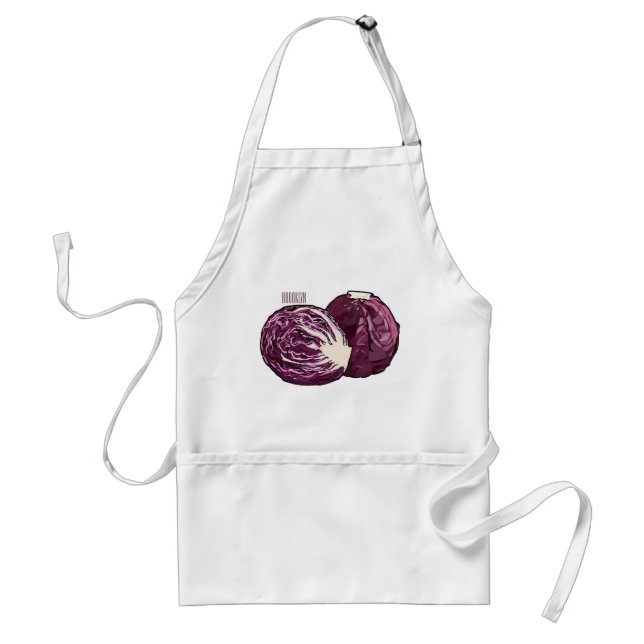 Red cabbage cartoon illustration  standard apron (Front)