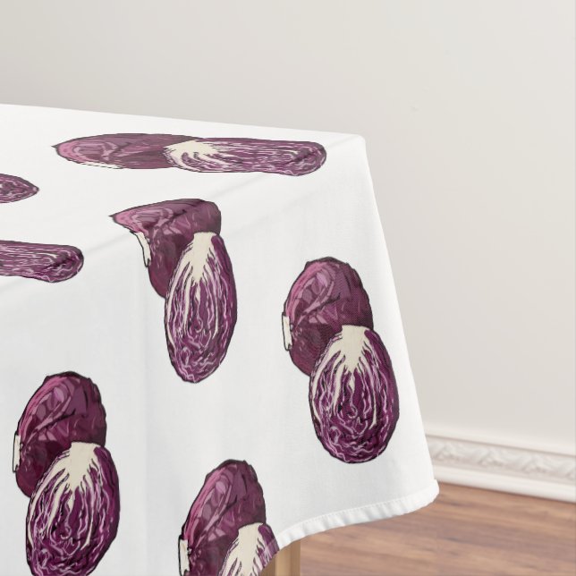 Red cabbage cartoon illustration  tablecloth (In Situ)