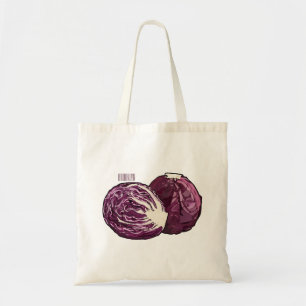 Red cabbage cartoon illustration  tote bag