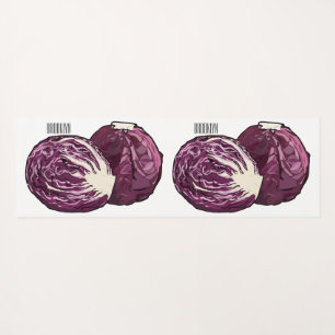 Red cabbage cartoon illustration yoga mat