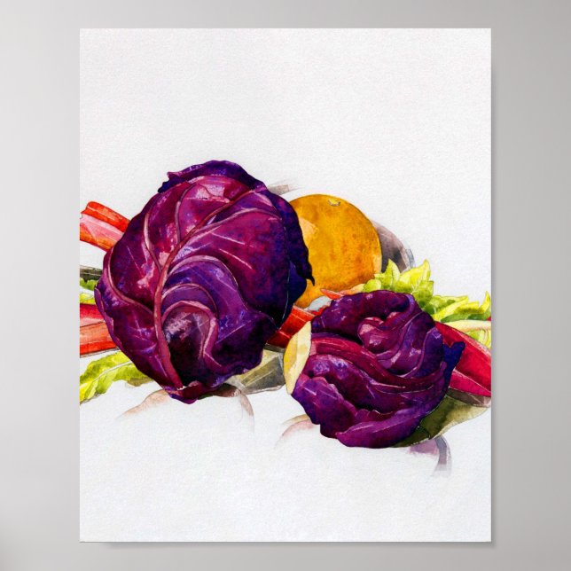 Red cabbage, rhubarb and orange by Charles Demuth  Poster (Front)