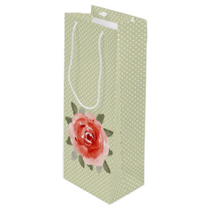 Red Cabbage Rose WINE Gift Bags