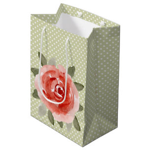 Red Cabbage Roses MEDIUM Gift Bags