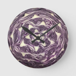 Red Cabbage Round Clock