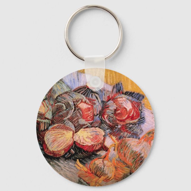Red Cabbages and Onions by Vincent van Gogh Key Ring (Front)