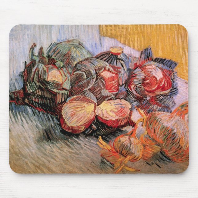 Red Cabbages and Onions by Vincent van Gogh Mouse Mat (Front)