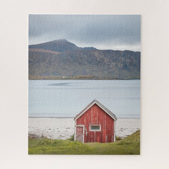 Red Cabin Ramberg Lofoten Jigsaw Puzzle (Vertical)