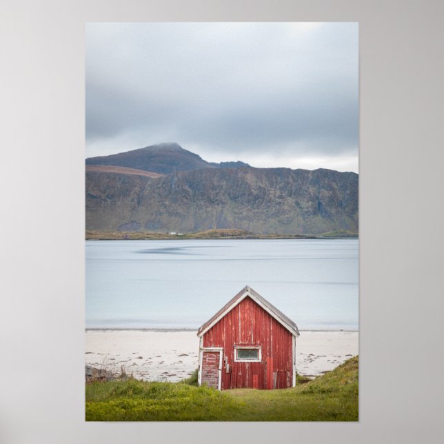 Red Cabin Ramberg Lofoten Poster (Front)