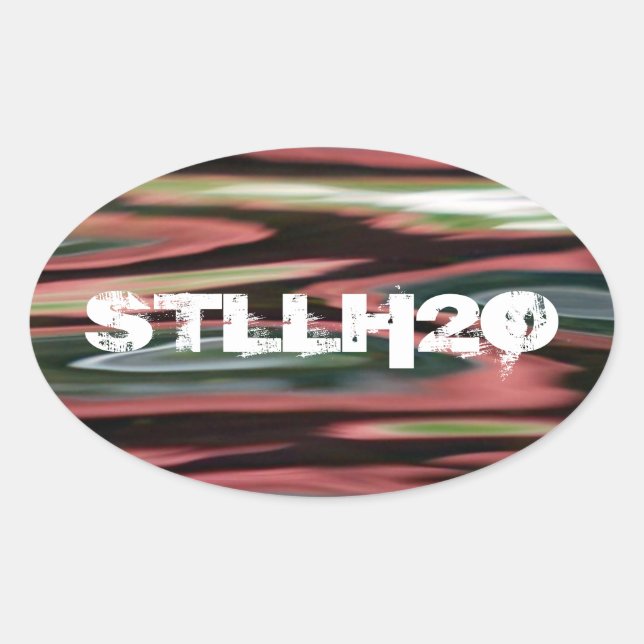 Red Cabin Reflections Oval Sticker (Front)