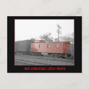 Red Caboose, circa 1940's Postcard