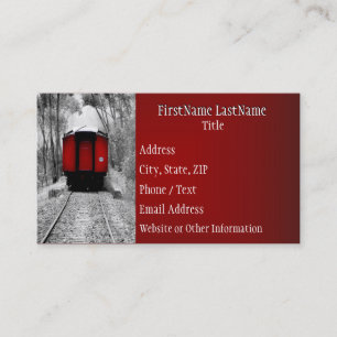 Red Caboose Victorian Steam Train Business Card