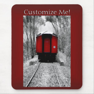 Red Caboose Vintage Victorian Steam Train Mouse Mat