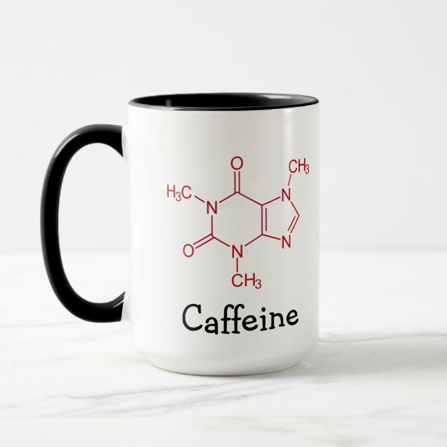 Red Caffeine Molecule Mug (Left)
