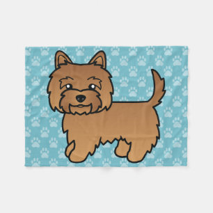 Red Cairn Terrier Cartoon Dog Design Fleece Blanket