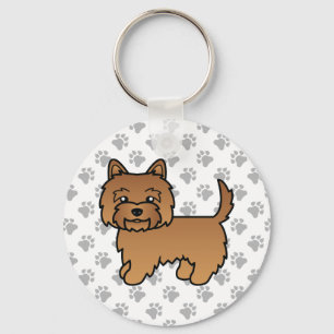 Red Cairn Terrier Cute Cartoon Dog Key Ring