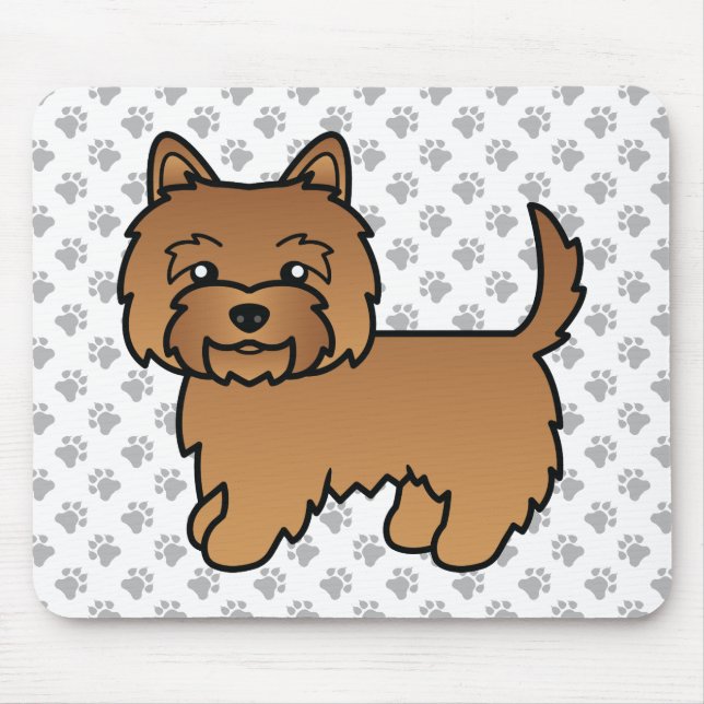 Red Cairn Terrier Cute Cartoon Dog Mouse Mat (Front)