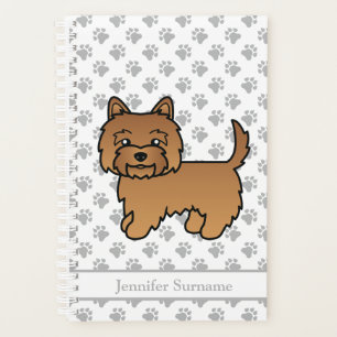 Red Cairn Terrier Cute Cartoon Dog & Text Planner
