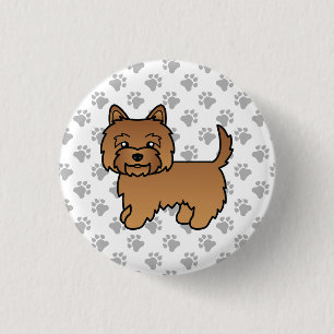 Red Cairn Terrier Dog Cute Illustration Paws 3 Cm Round Badge