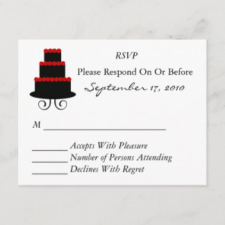 Red Cake RSVP Card