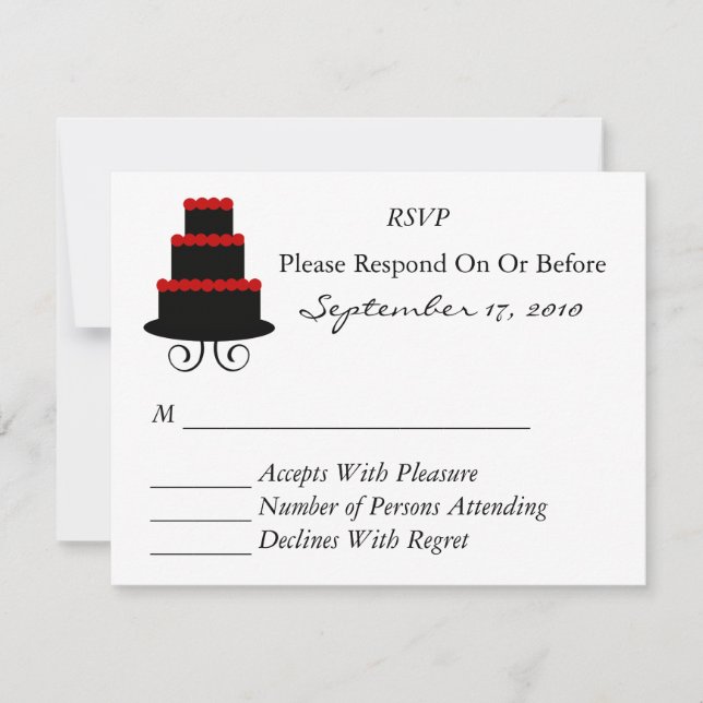 Red Cake RSVP Card (Front)