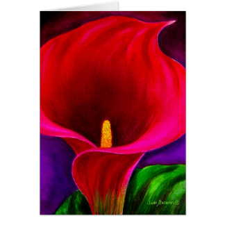 Red Cala Lily Flower Painting Art - Multi