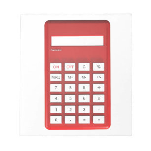 Red calculator calculator notepad