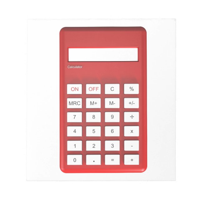 Red calculator calculator notepad (Front)