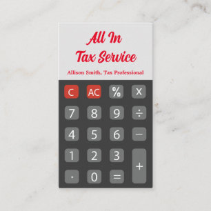  Red Calculator Tax Service  Business Card