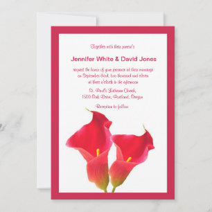 Red Calla Lily Wedding Invitation